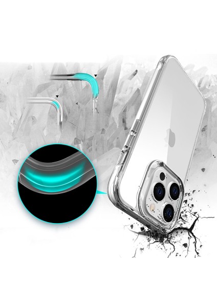 Apple iPhone 14 Pro Max Uyumlu Ardx Şeffaf Ultra Ince Airbag Tasarımlı Okka Kapak-Renksiz