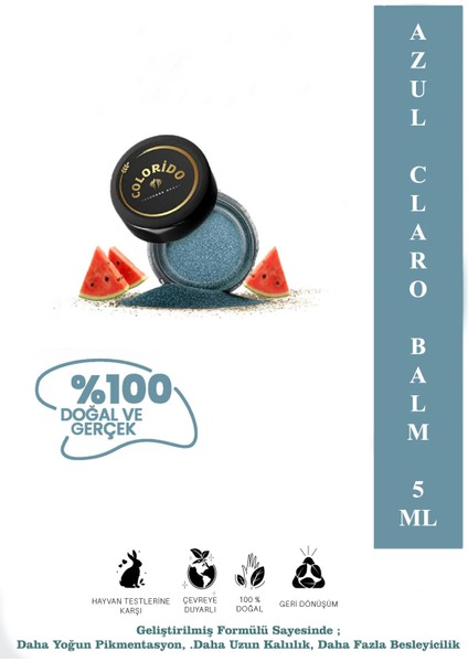 Colorido Bálsamo Azul Claro Nemlendirici Antioksidan Işıltı Veren E-Vitamin Krem Balm(Ruj,far,allık)