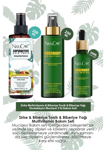 Natucare Mucizevi Sirke ve Biberiye 3'lü Saç Bakım Seti fiyatları