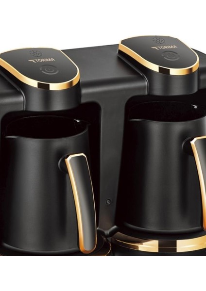 202 Double Türkçe Sesli Komut Türk Kahvesi Makinesi 250ML+250ML 8 Fincan Kapasiteli