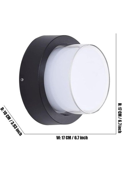 Uzmlight Ack Duvar Tavan Aplik LED 12 Watt, 3000 Kelvin LED Armatür, Iç ve Dış Mekan Modern Aplik, Bahçe Duvar Aplik Banyo, Teras Aplik