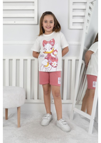 Daisy Baskı Kız Çocuk Şortlu Takım