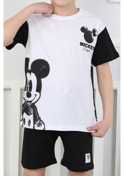 Mickey Baskı Erkek Çocuk Şortlu Takım