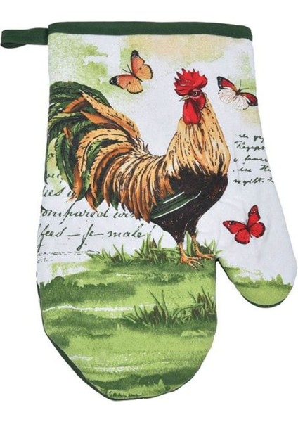 Horoz ve Kelebek Desenli Fırın Eldiveni ve Tutacak Seti – 2 Parça, 18 x 27 cm , Pamuklu, Hediyelik Mutfak Aksesuarı modelleri