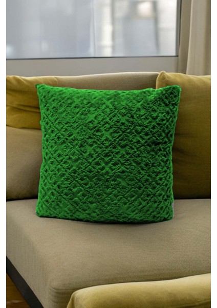 Bohem Dekoratif Yastık Kılıfı Kırlent Kılıfı 43 x 43 cm Yeşil Otantik Desen