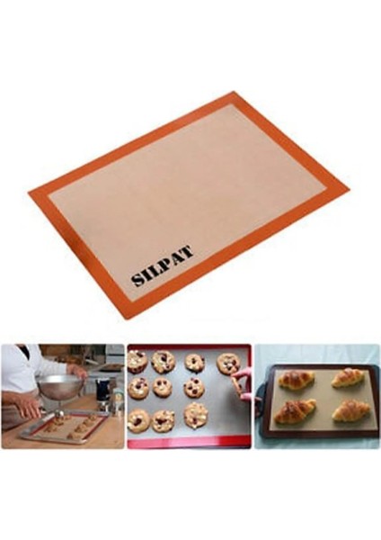 Fırınlanabilir Kendinden Yağlı Silikon Pişirme Matı-Hamur Açma Matı 30X40