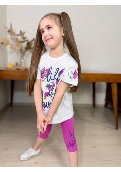 Life Çiçek Baskılı Kaprili Kız Çocuk Takım Fuşya - 7-8 Yaş fiyatları