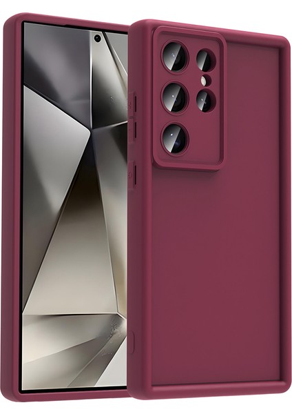 Samsung Galaxy S24 Ultra Kılıf Kamera Korumalı Tdom Ananas Kapak - Mürdüm