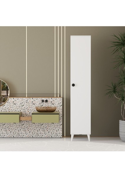 Tek Kapaklı 5 Raflı Çok Amaçlı Banyo Mutfak Kiler Dolabı