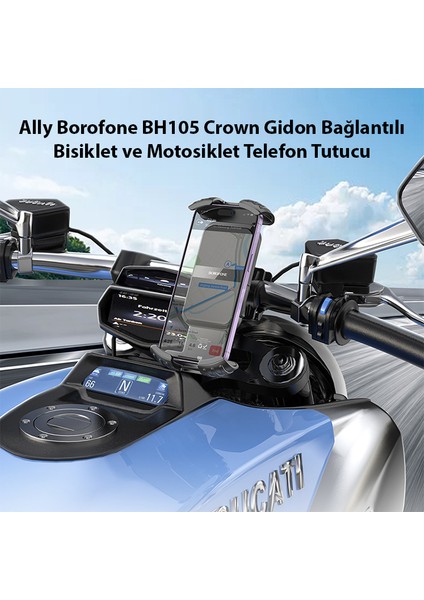 Borofone BH105 Crown Gidon Bağlantılı Bisiklet ve Motosiklet Telefon Tutucu
