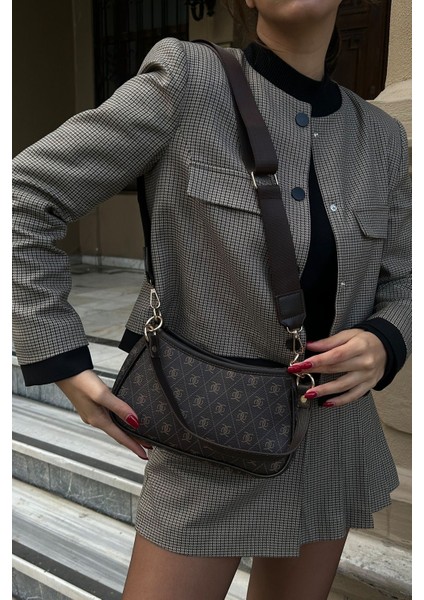 Farme Monogram Kahverengi Baget Ve Çapraz Çanta modelleri