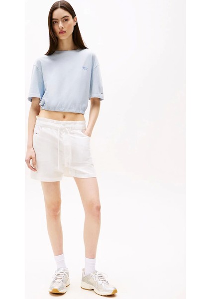 Ommy jeans Kadın Yale blue Pamuk‑keten Şort fiyatları