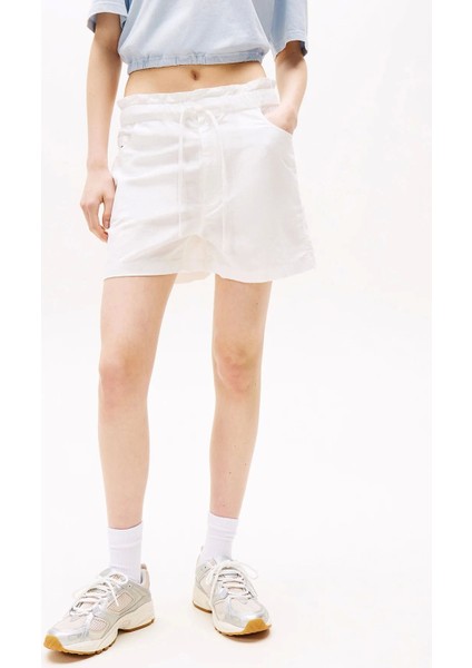 Ommy jeans Kadın Yale blue Pamuk‑keten Şort modelleri