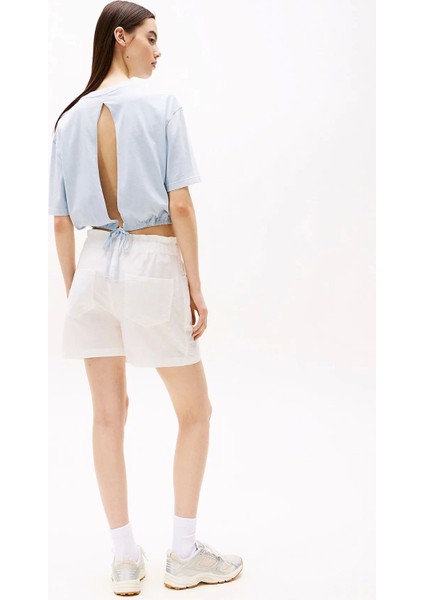 Ommy jeans Kadın Yale blue Pamuk‑keten Şort fırsatları