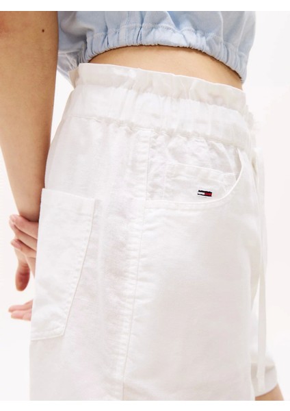 Ommy jeans Kadın Yale blue Pamuk‑keten Şort indirimleri