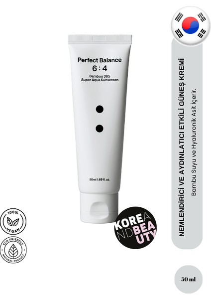 [6:4] Bamboo 365 Super Aqua Sunscreen 50ML | Bambu ve Hyaluronik Asit Içerikli Güneş Kremi