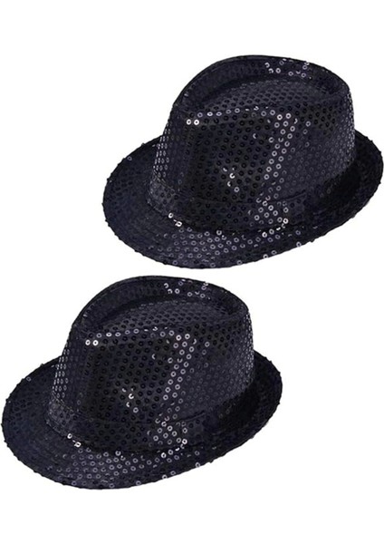 Çocuk Boy Siyah Payetli Şapka Gösteri Şapkası Michael Jackson Şapkası 54 No modelleri