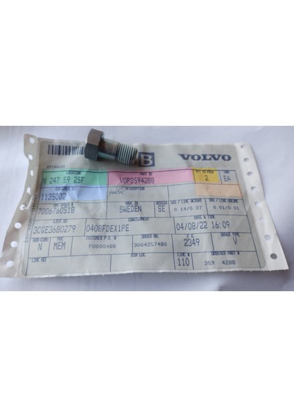 Valf Oem No: 3594288 Volvo Valf, Yakıt Besleme Sistemi Volvo Penta Valf 3594288 1 Adet modelleri
