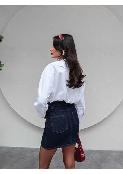 Çapraz Bel Detaylı Mini Denim Etek fırsatları