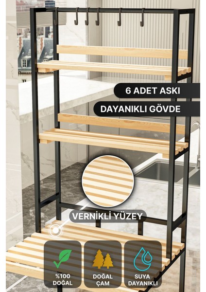 Çok Amaçlı Dolap Mutfak Bangosu Mikrodalga Fırın Rafı Sofra Servis Sunum Düzenleyici Organizer