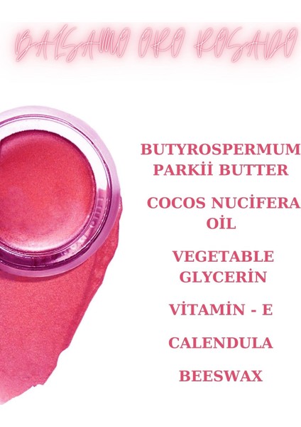Colorido Bálsamo Oro Rosado Nemlendirici Antioksidan Işıltı Veren E-Vitamin Krem Balm(Ruj,far,allık) fırsatları