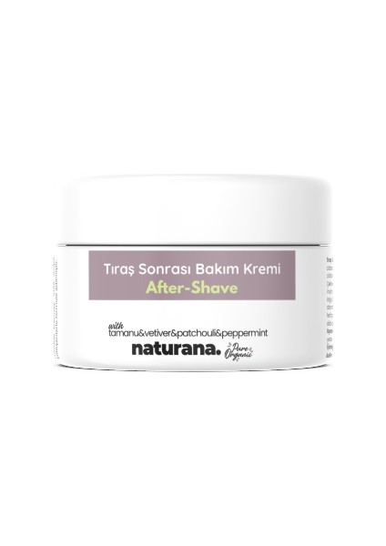 %100 Doğal Tıraş Sonrası Bakım Kremi 50 ml After Shave Tamanu Vetiver Nane