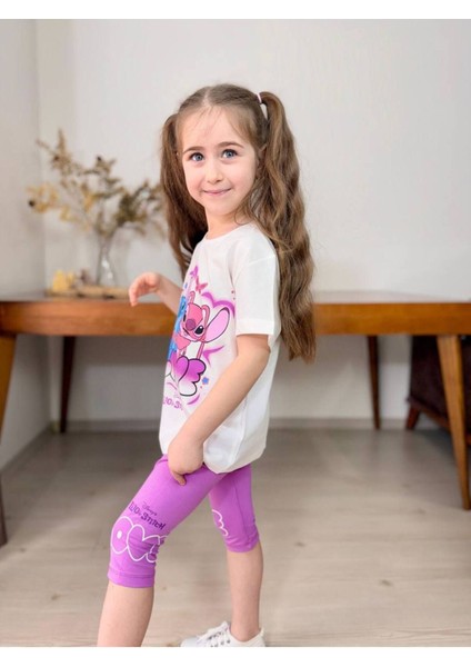 Love Baskılı Kapri Tayt Kız Çocuk Takım Mürdüm - 4-5 Yaş fiyatları
