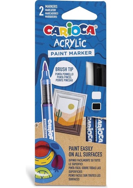 Akrilik Paint Marker Su Bazlı Fırça Uçlu 2'li