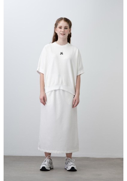 Kız Çocuk Oversıze Tshırt Etekli 2'li Takım