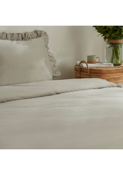 Pure Ruffle %100 Pamuk King Size Nevresim Takımı Adaçayı fiyatları