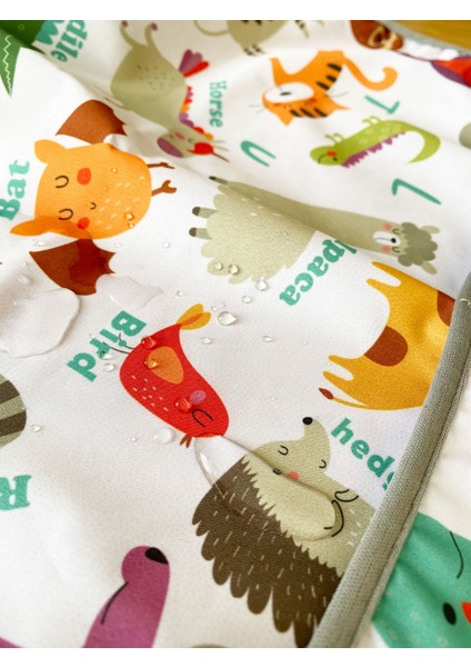 Zoo, 1-3yaş, Su Geçirmez Cırtlı Cepli Yarım Kollu Bebek/çocuk Mama Önlüğü