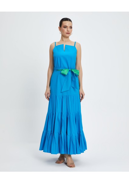 Kadın Askılı Uzun Elbise - Kemer Detaylı - Modern ve Şık - Günlük ve Özel Günler Için Elbise indirimleri