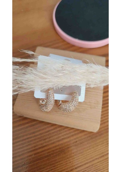 Çelik Zirkon Taş Işlemeli Kuyumcu Işçiliğinde Sepet Küpe fırsatları