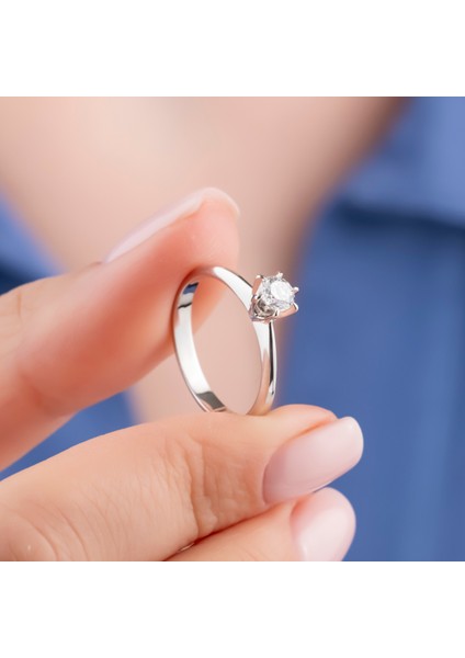 0,20 Karat F Renk Pırlanta Tektaş Yüzük Idl Sertifikalı fırsatları