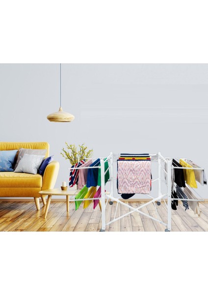 Ayaklı Çamaşır Kurutmalık Askı Beyaz