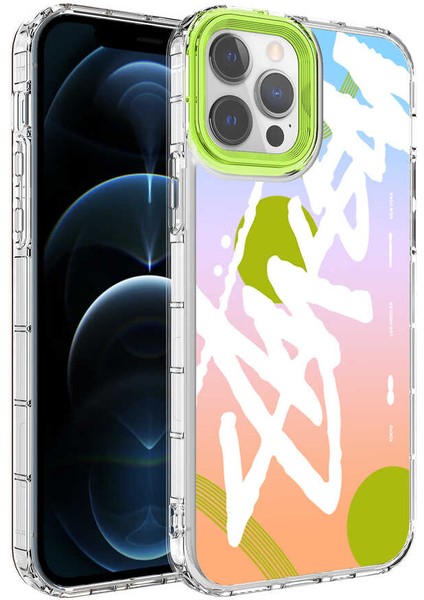 Apple iPhone 13 Pro Max Uyumlu Kamera Korumalı Renkli Desenli Sert Silikon Ardx Korn KAPAK-NO13