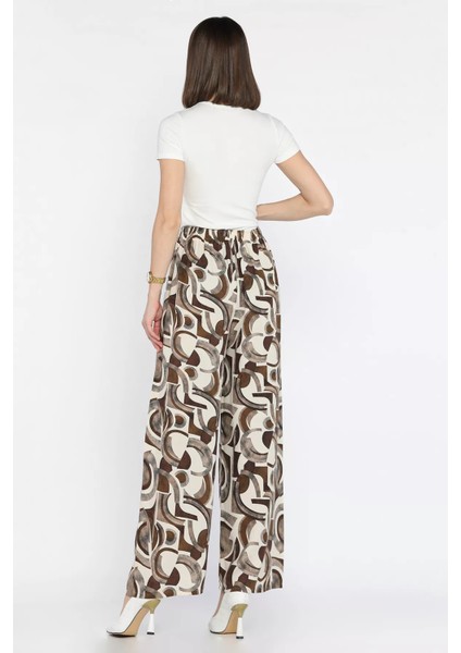 Kadın Bel Lastikli Viskon Yürüyüş Pantolonu modelleri