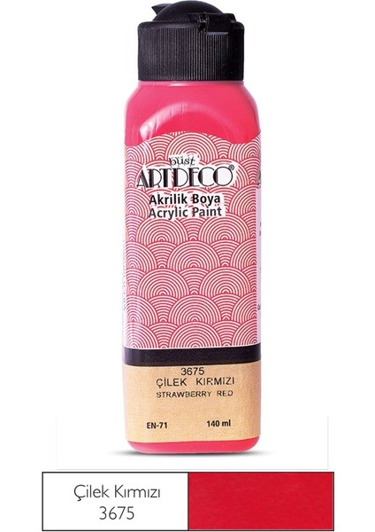 Akrilik Boya 140 ml Çilek Kırmızı - 4 Adet