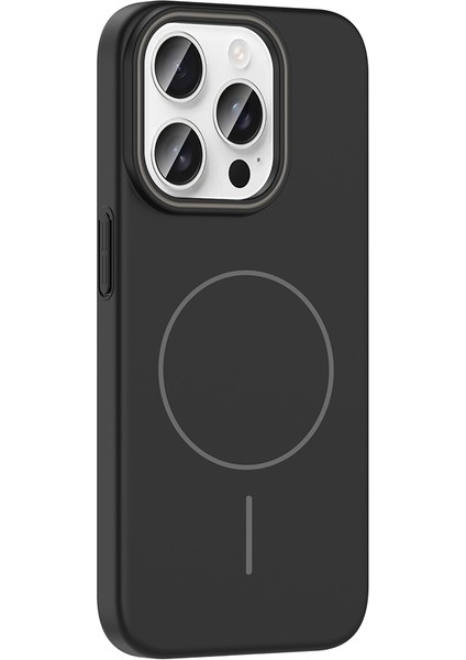 Apple iPhone 15 Pro Max Kılıf Magsafe Şarj Özellikli Ardx Ruby Silikon Kapak - Gri