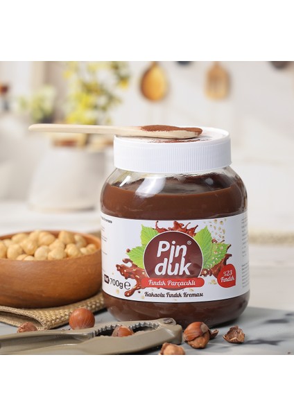 Fındık Parçacıklı Kakaolu Fındık Kreması (%23 Fındık) 700 gr