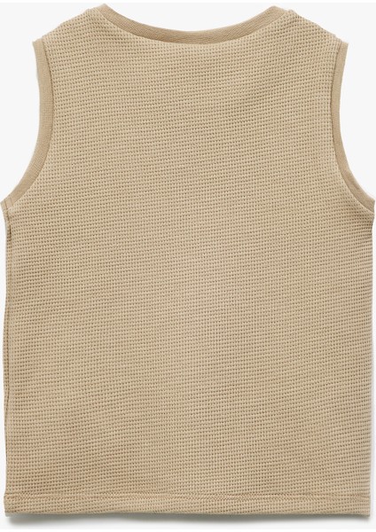 Bisiklet Yaka Kolsuz Dokulu Pamuklu Basic Atlet