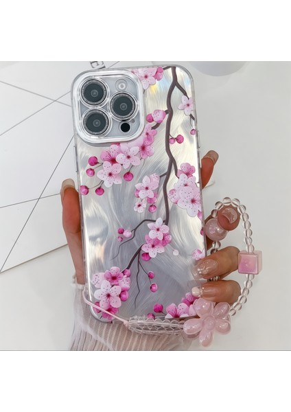 Apple iPhone 15 Pro Max Uyumlu Kılıf 3D Hologramlı Sakura Çiçek Desenli Kamera Korumalı Kapak / Kılıf modelleri