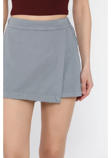 Kadın Fermuarlı Bel Lastikli Gabardin Şort Etek P-00015896 modelleri