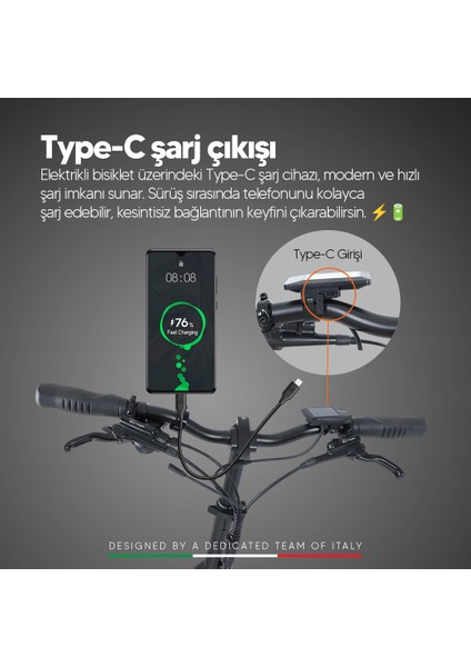 E-Spido Hidrolik Disk 20 Jant Katlanabilir Elektrikli Bisiklet
