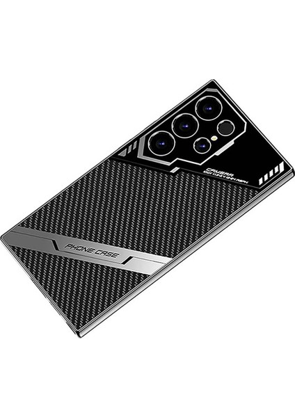 Samsung Galaxy S23 Ultra Kılıf Kamera Korumalı Karbon Tasarım Ardx Yeni Seri Procase Kapak-Siyah Karbon