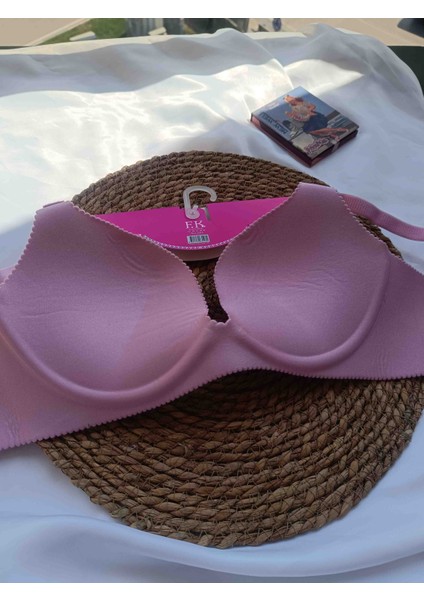 Lazer Kesim Push Up Pembe Sütyen
