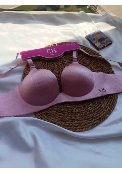 Lazer Kesim Push Up Pembe Sütyen