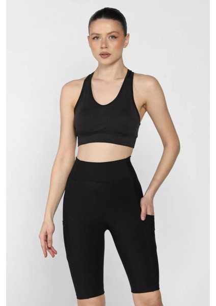 Kadın Yüksek Bel Cepli Dikiş Detaylı Kısa Tayt P-00016338 fiyatları