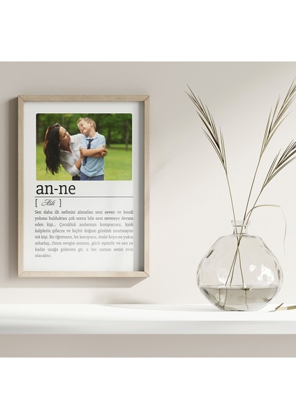 Minimalist Fotoğraflı Anne Tanımı Tasarım Tablo, Anneler Günü Hediyesi, Anneler Günü Tablosu