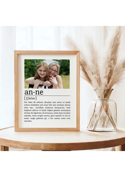Minimalist Fotoğraflı Anne Tanımı Tasarım Tablo, Anneler Günü Hediyesi, Anneler Günü Tablosu modelleri